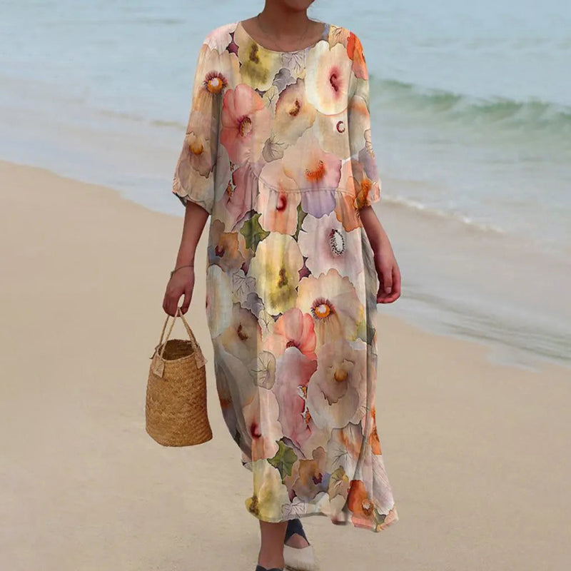Levoire | Robe élégante avec impression de fleurs