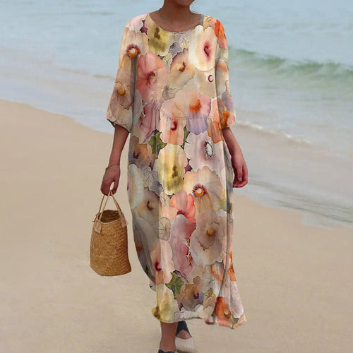Levoire | Robe élégante avec impression de fleurs