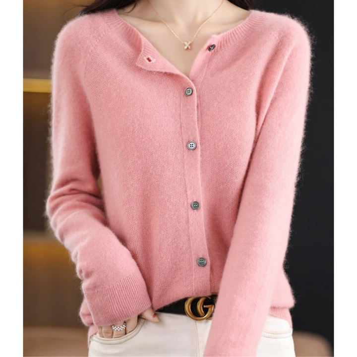 Levoire | Cardigan Boutonné Pour Femme - Manches Longues Rose clair
