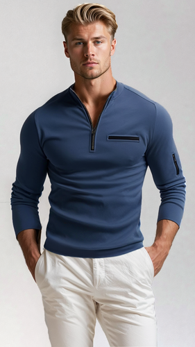Levoire | Polo Rayé Slim Fit Zippé
