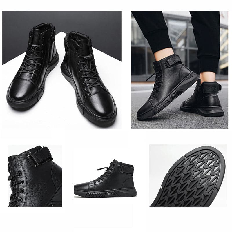 Levoire | Bottes noires Bottes en cuir chaudes