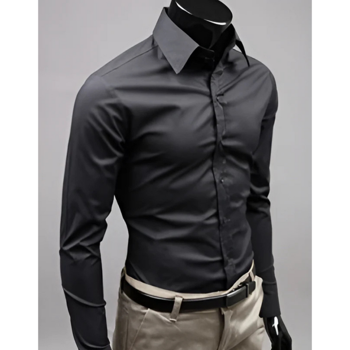 Levoire | Blouse à manches longues Slim Fit avec fermeture à boutons Noir