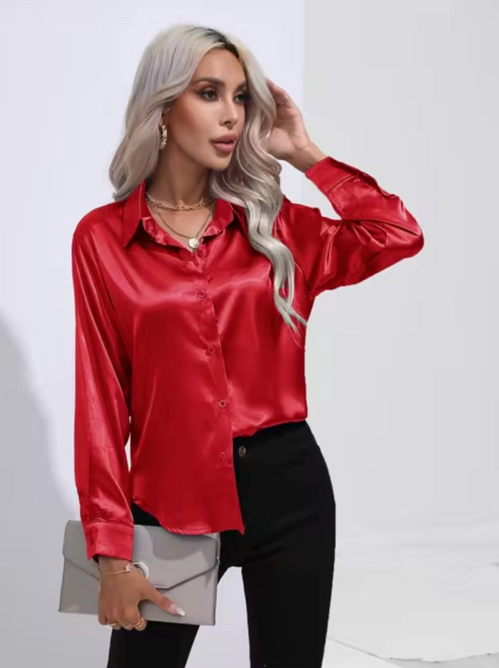 Levoire | Chemisier Luxe Avec Manches Longues Rot