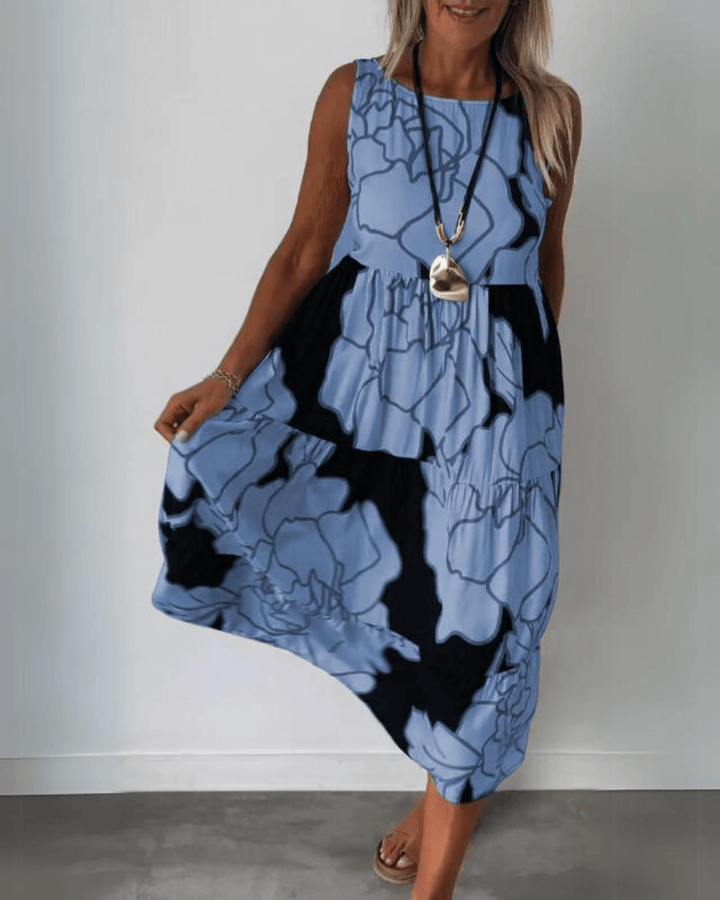 Levoire | Élégante, Robe Boho Fleurie Bleu