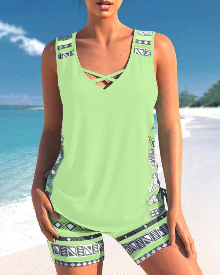 Levoire | Tankini Avec Un Motif Géométrique Et Encolure En V