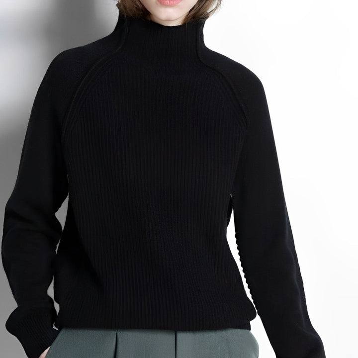 Levoire | Pull Montant Avec Sensation De Cachemire Noir