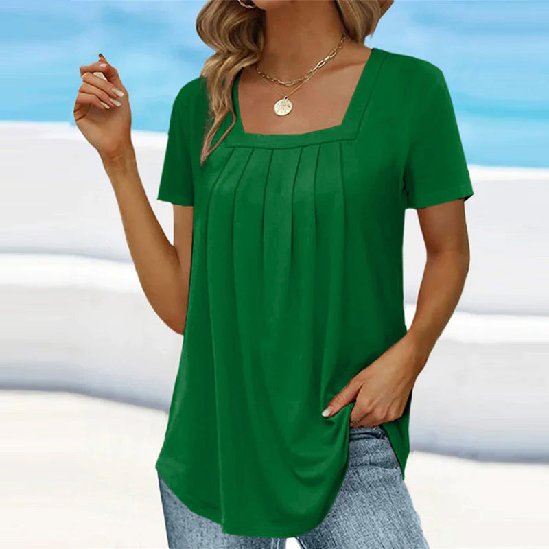 Levoire | Élégante Blouse Plissée Vert émeraude (Presque épuisé)