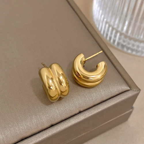 Levoire | Grandes Boucles D'Oreilles Cerceau Finition Dorée