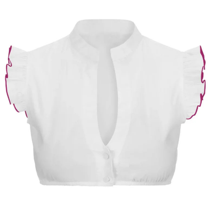 Levoire | Blouse Dirndl À Manches Courtes Pour Femmes Lila
