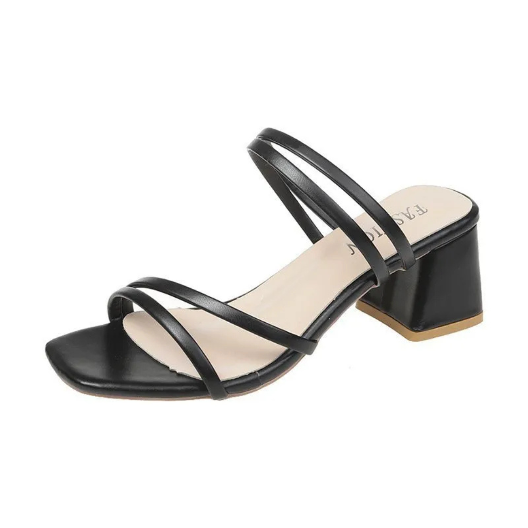 Levoire | Sandales À Levoire | Talons Blocs Femme - Pieds Carrés Noir