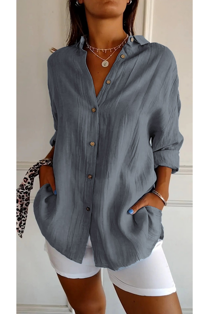 Levoire | Blouse Manches Courtes FR Femmes Long Gris