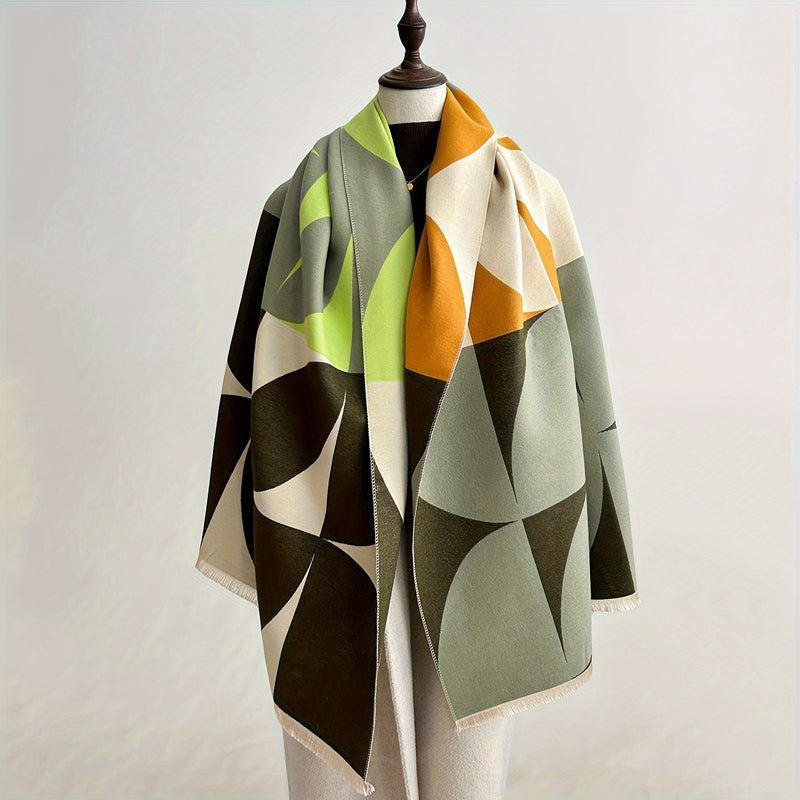 Levoire | Écharpe Chaude À Motifs Géométriques Multicolore 1