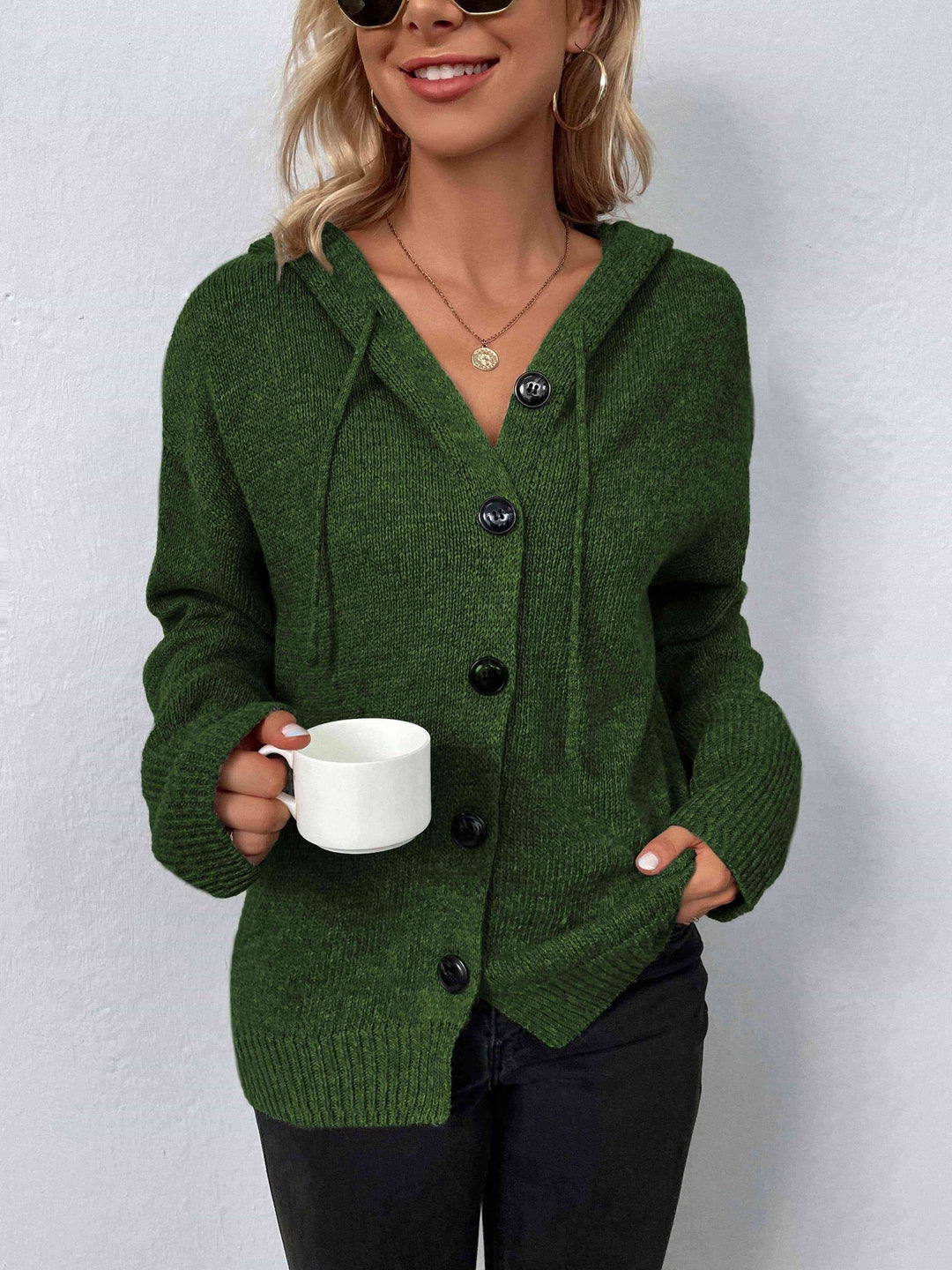 Levoire | Sweat À Capuche À Manches Longues Pour Femmes Élégantes Vert