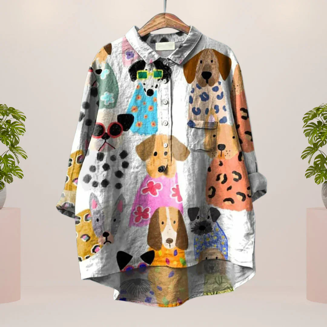 Levoire | T-Shirt Play Avec Impression Artistique Chiens blancs