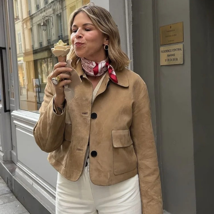 Levoire | Beige Blouson En Cuir