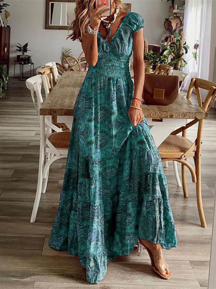 Levoire | Robe Maxi Imprimée Pour Femmes Vert