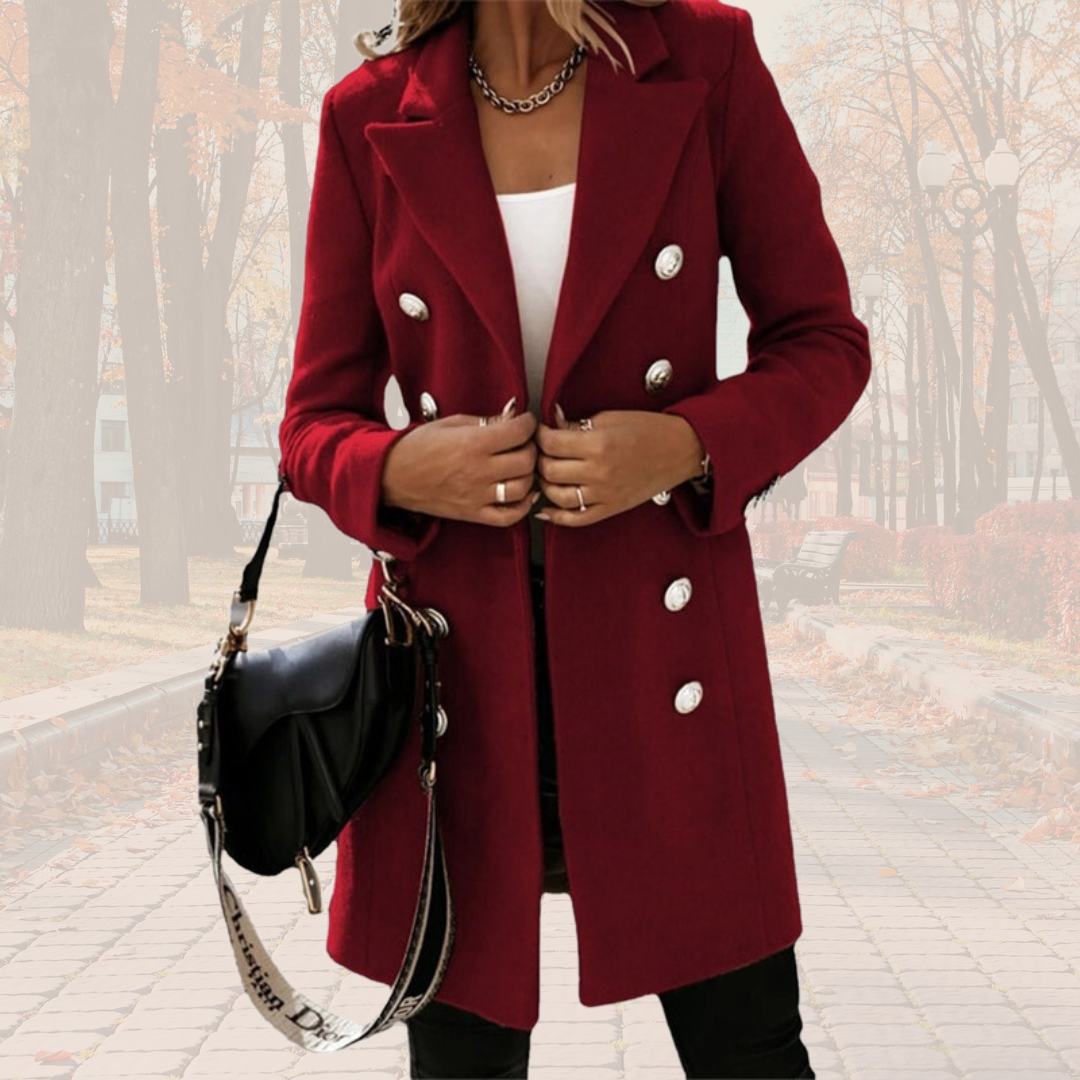 Levoire | Trench-Coat Long Élégant Au Look Avec Boutons Rot