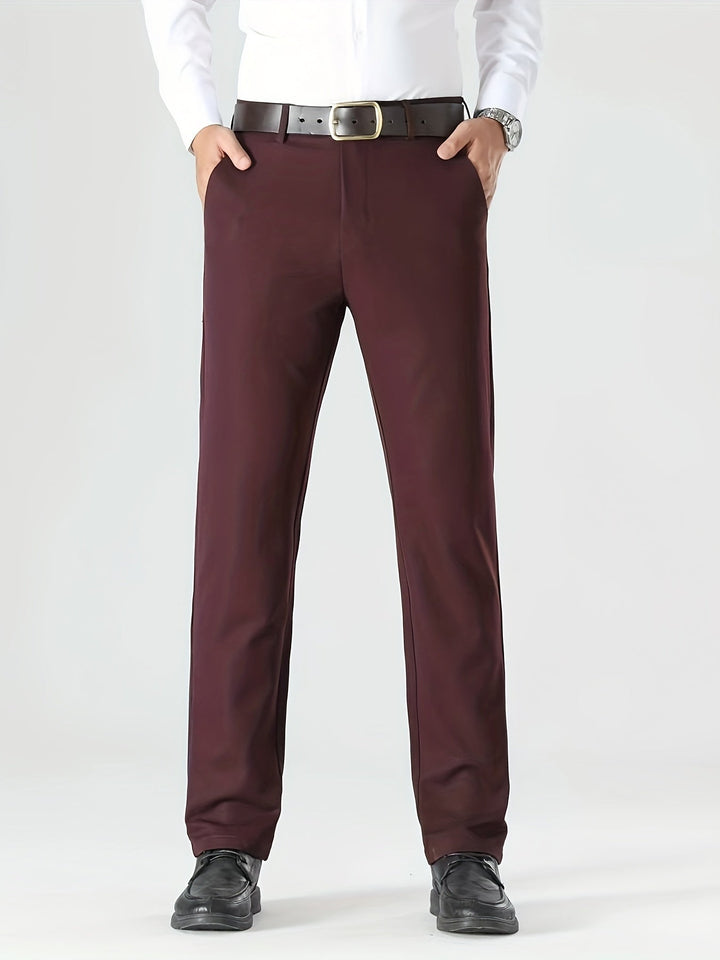 Levoire | Non Mélangeable Pantalons Extensibles Gris Clair Bordeaux rouge
