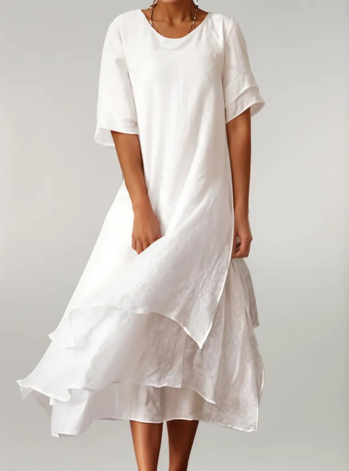 Levoire | Robe Longue Élégante En Coton Blanc