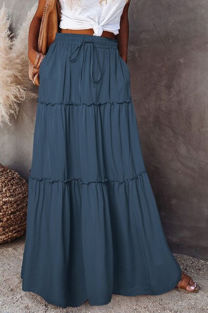 Levoire | Jupe Élégante Femme Printemps Été Bleu