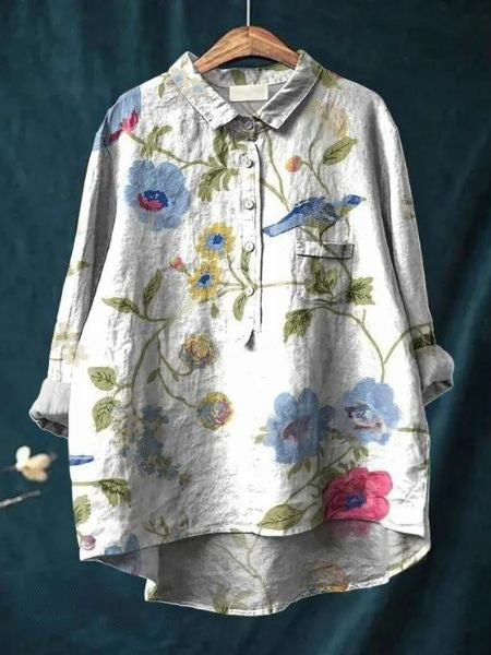 Levoire | Blouse Avec Imprimé Floral Vivant Et Fermeture À Boutons Pour Femmes Blume 6