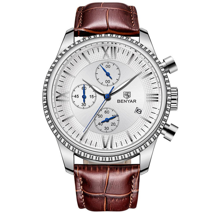 Levoire | Montre En Cuir Classique Pour Élégance Intemporelle Argent blanc brun