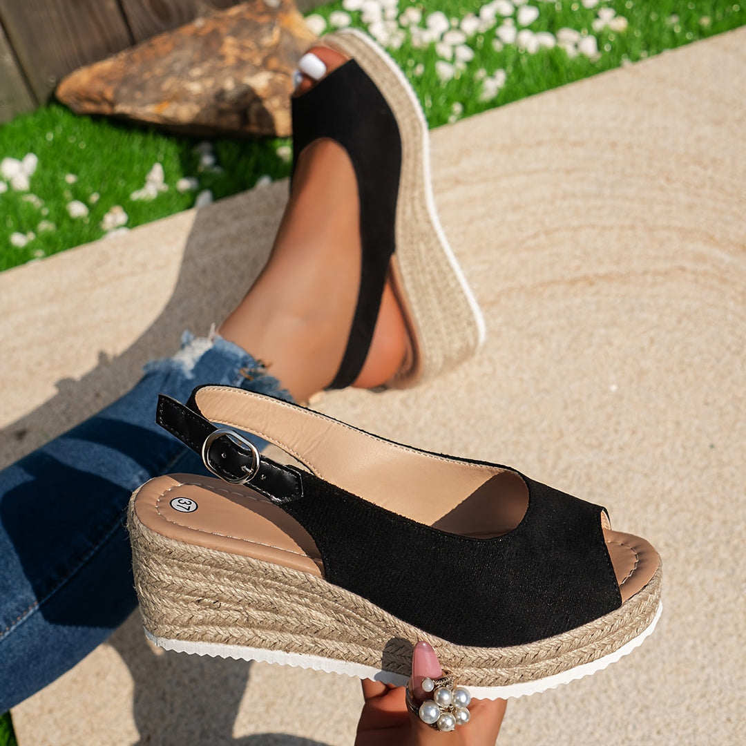 Levoire | Espadrilles-Sandales Avec Talon Ouvert Et Bout Ouvert