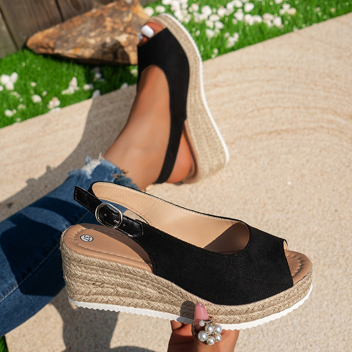 Levoire | Espadrilles-Sandales Avec Talon Ouvert Et Bout Ouvert