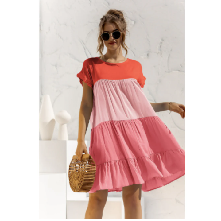 Levoire | Robe d'été mini pour femmes Rose Rouge