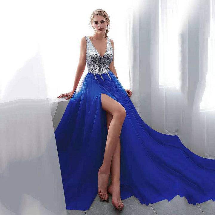 Levoire | Élégante Robe de Soirée Fluide Bleu