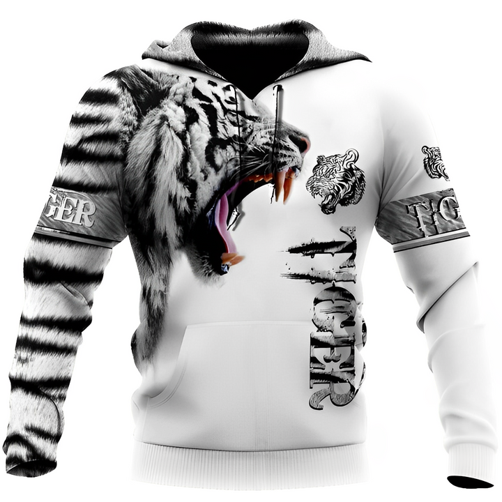 Levoire | Veste À Capuche Tiger Pour Hommes Blanc