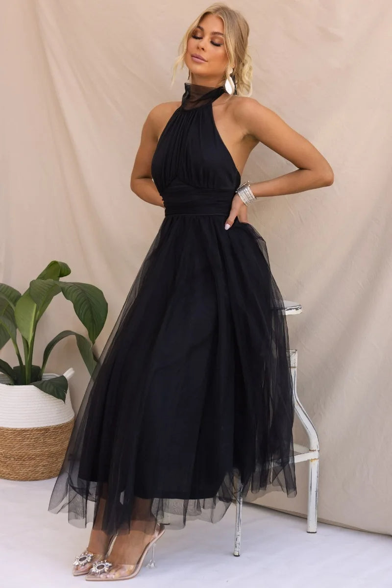 Levoire | Robe Midi En Tulle À Dos Nu