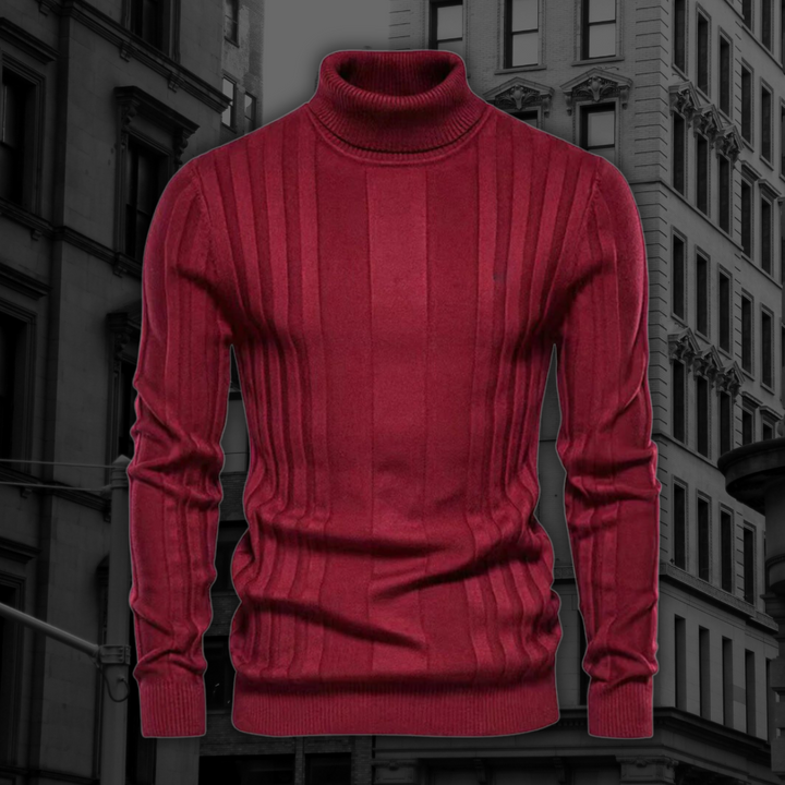 Levoire | Pull À Col Roulé Premium Luxe Pour Hommes Rot