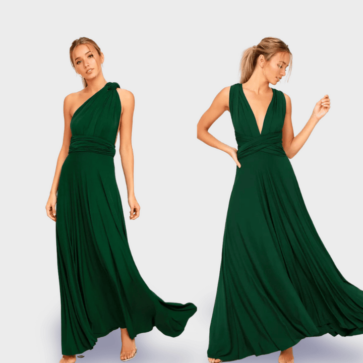 Levoire | Robe Portefeuille En Tissu Premium Pour Des Apparitions Élégantes Vert