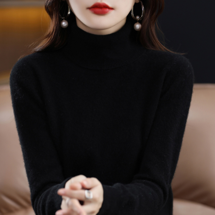 Levoire | Pull Col Roulé Avec Sensation Cachemire Noir