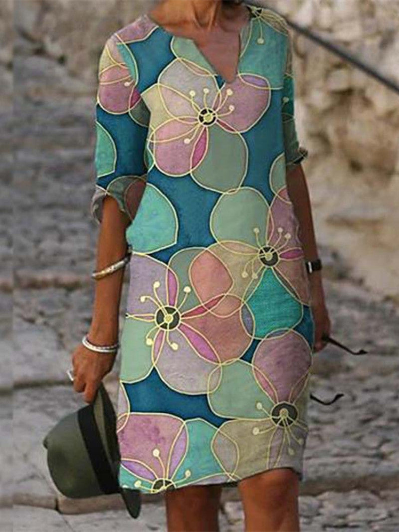 Levoire | Robe En Lin Charmante Avec Motif Floral 7