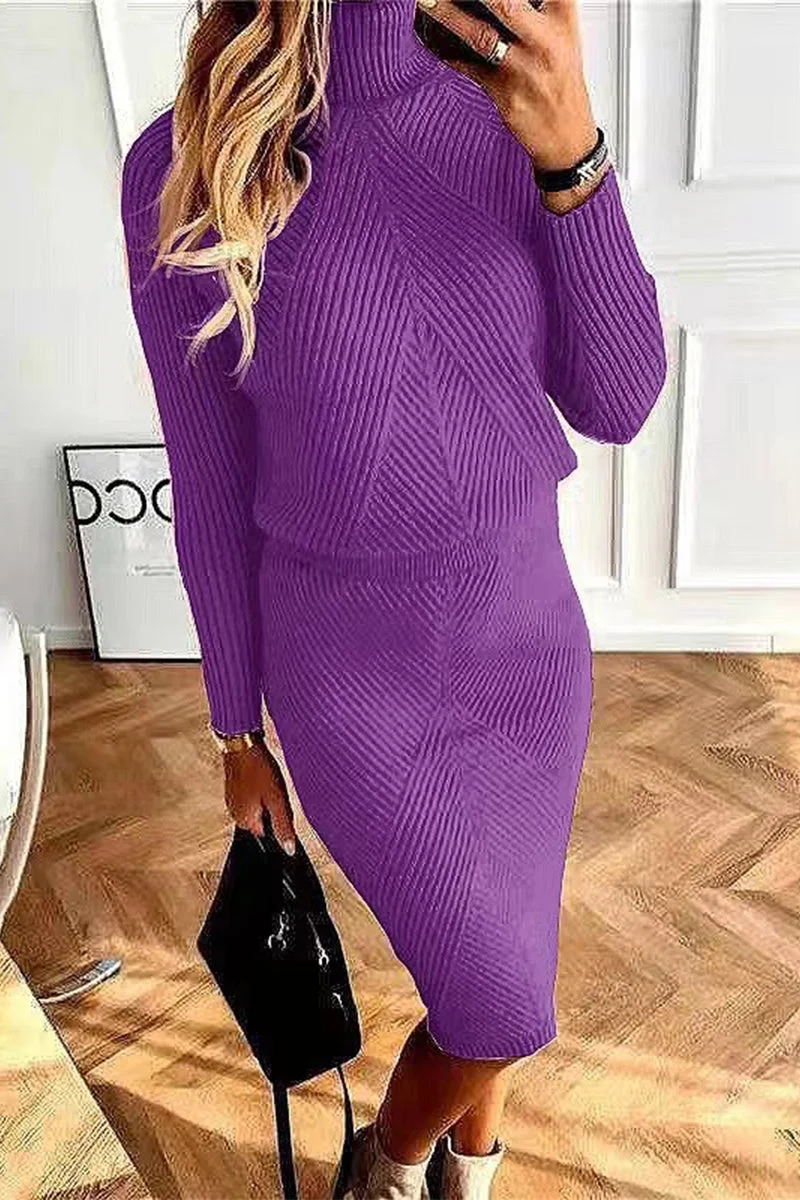 Levoire | Ensemble Femme Deux Pièces Avec Col Montant Et Manches Longues Lilas