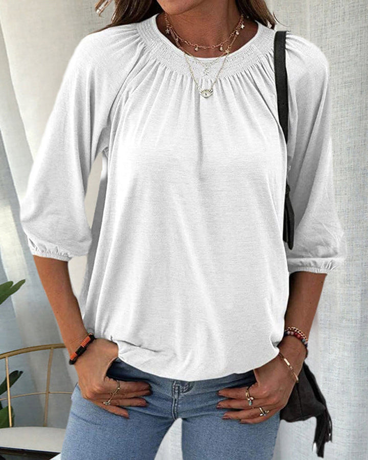 Levoire | Élégante chemise à col rond Blanc