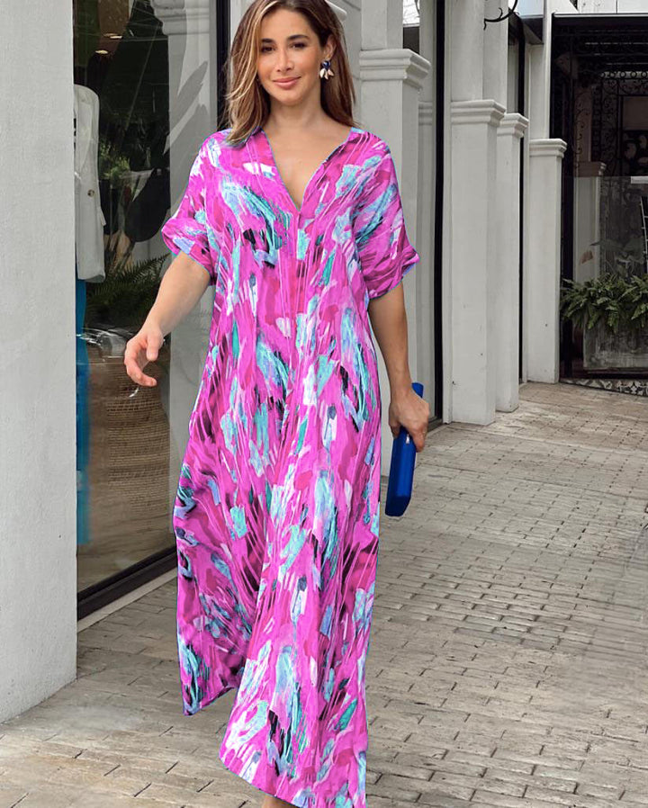 Levoire | Robe Imprimée Longue Et Décontractée rosa