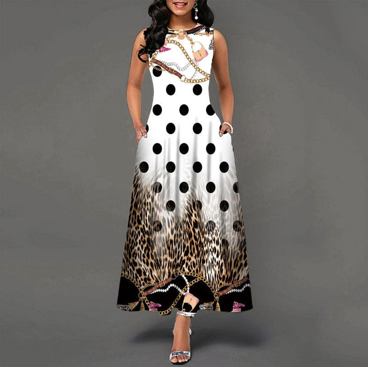 Levoire | Robe Longue Sans Manches Pour Femme Pois
