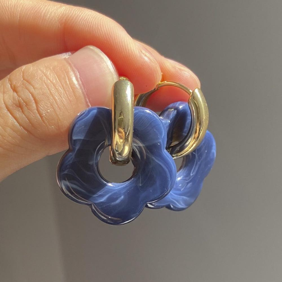 Levoire | Boucles D'Oreilles Amore Pour Femmes En Plaqué Or Bleu