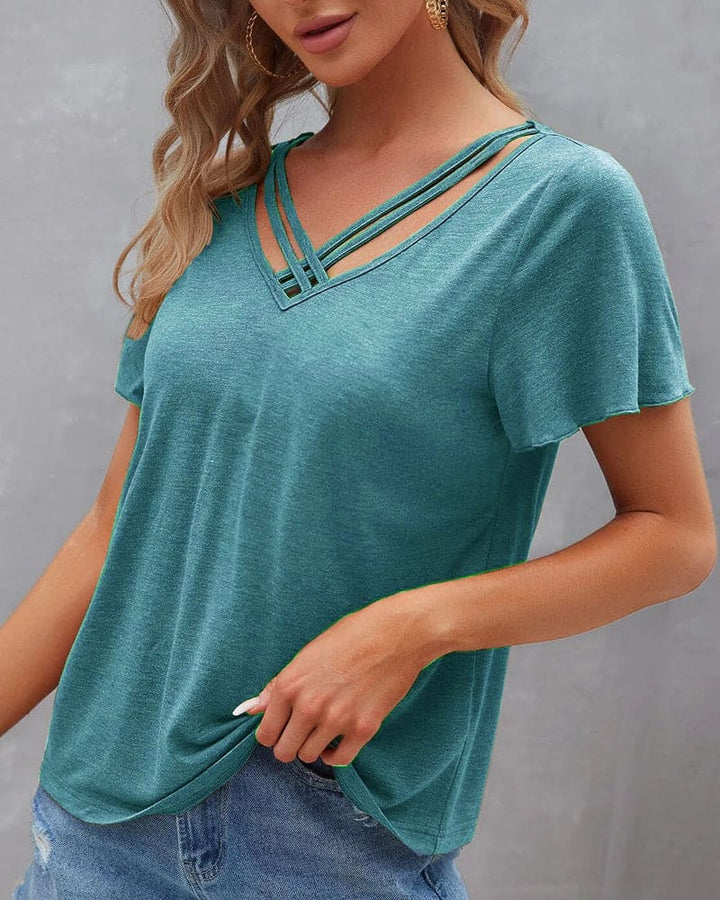 Levoire | T-Shirt Avec Un Décolleté Dans Une Couleur Unie