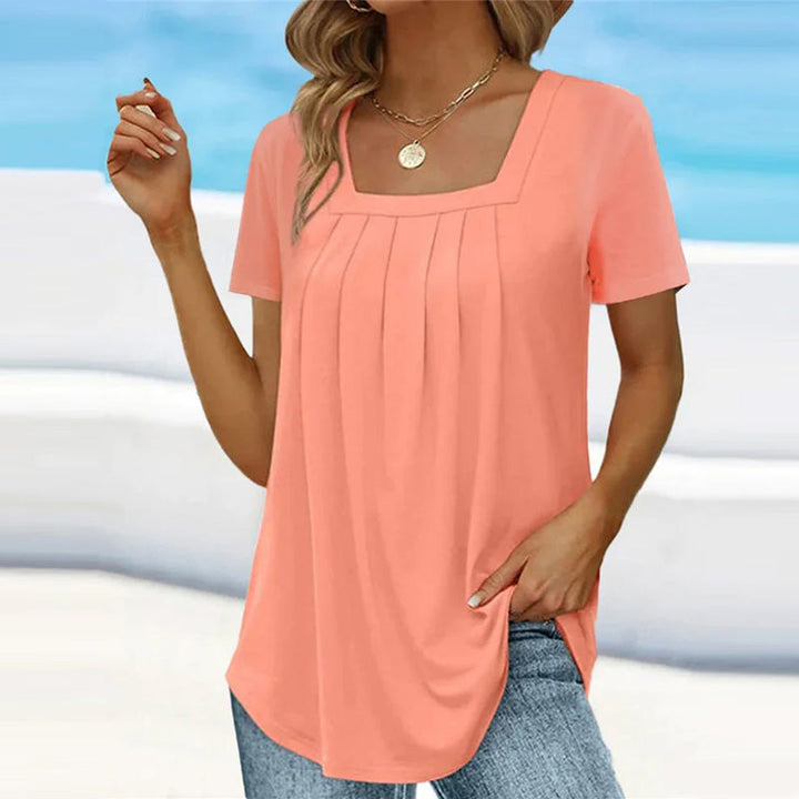 Levoire | Chemise Plissée Élégante Pêche Rose