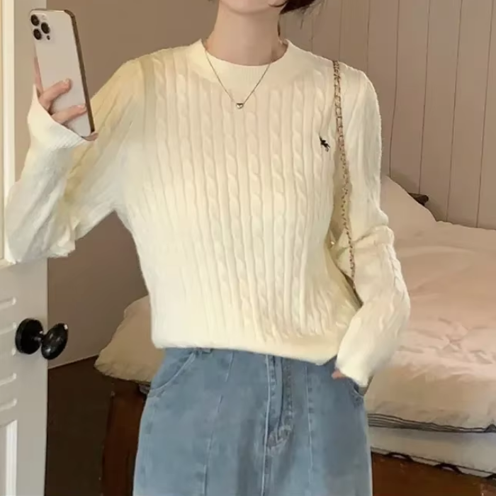 Levoire | Sweat à capuche pour femmes avec logo brodé, sweat décontracté Beige