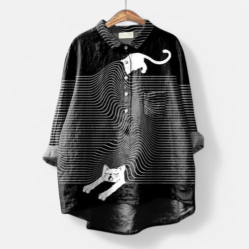 Levoire | Chemisier Tendance Avec Impression Artistique Colorée