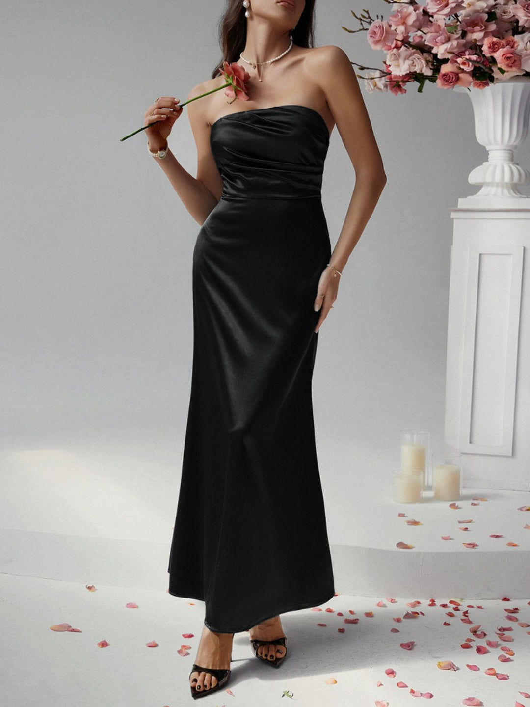 Levoire | Robe Maxi Tube Drapée Sans Manches