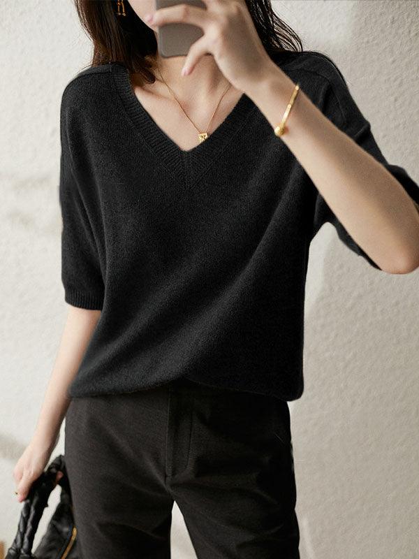 Levoire | Pull En Maille Avec Sensation Cachemire Et Décolleté En V