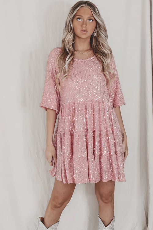 Levoire | Robe À Paillettes Rento Pour Femmes Rosa