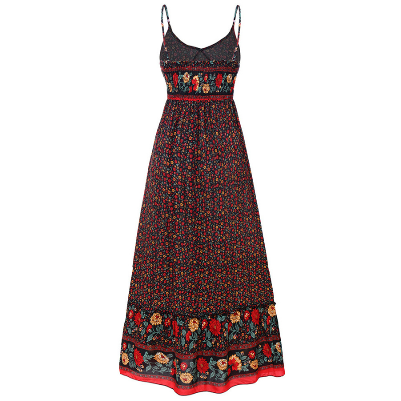 Levoire | Robe Bohémienne Croisée Avec Bretelles