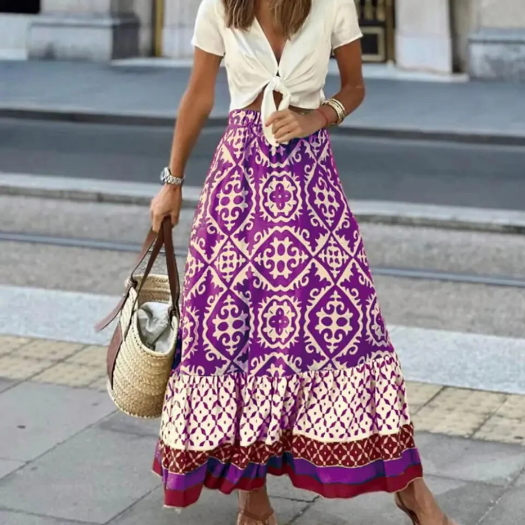 Levoire | Jupe maxi Bohème pour femmes Violet
